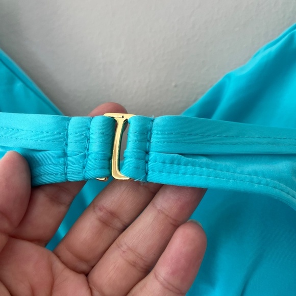 Athena Sz 12 One Piece Turquoise Tummy Control Swimsuit Shoulder Strap Luxury - Picture 8 of 12